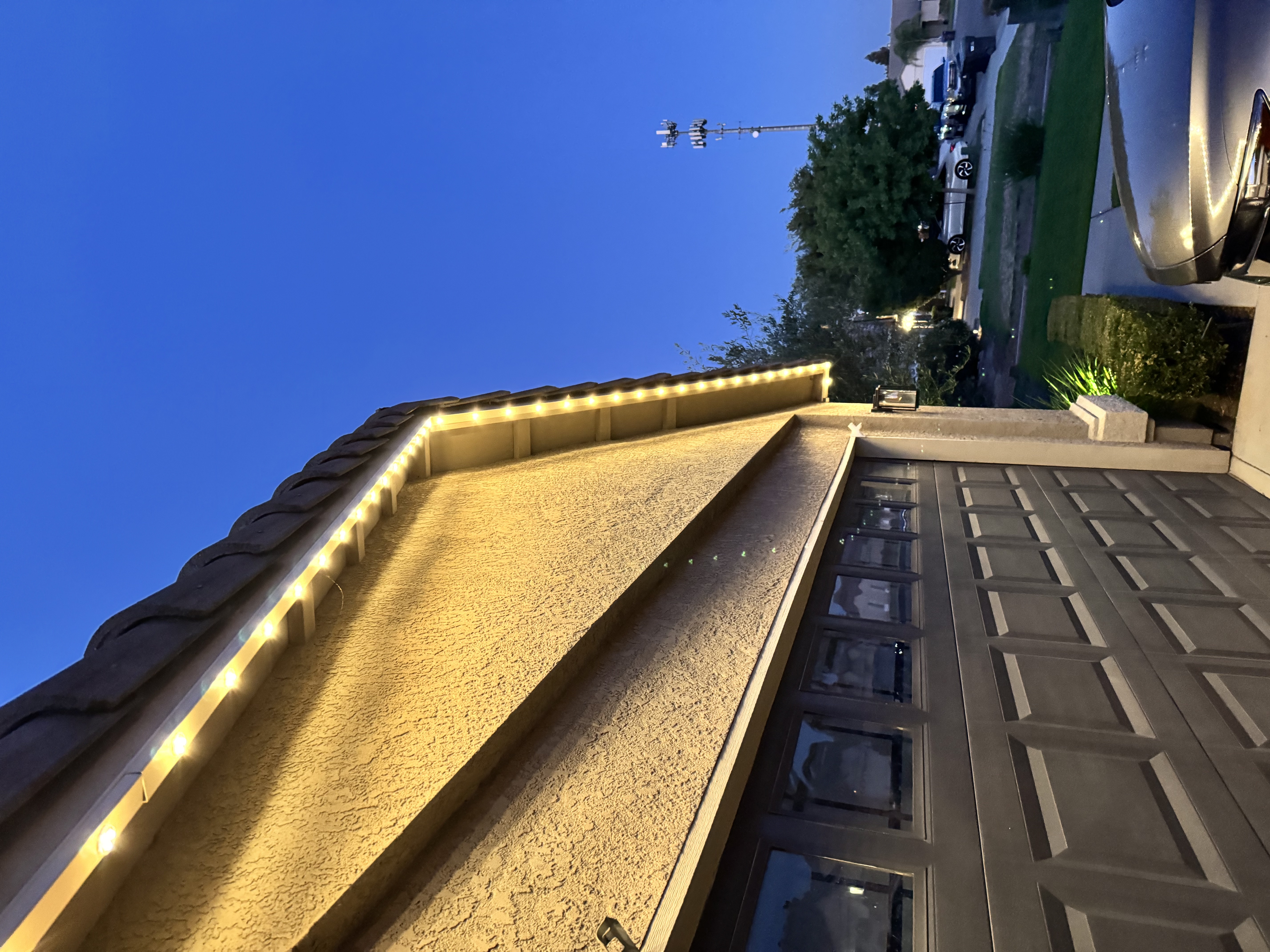 EverLume permanent lighting on garage eave
